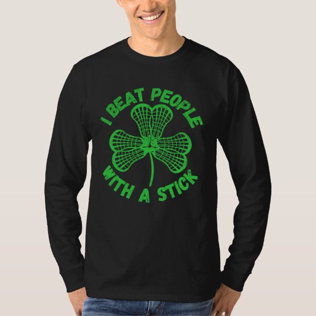 Camiseta Green St Patrick s Day Lacrosse Sticks (Frente)