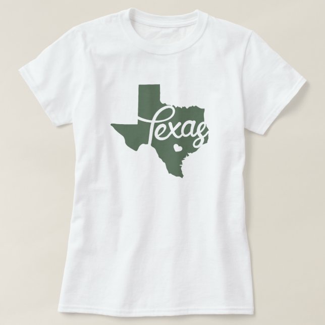 Camiseta Green Texas Heart (Frente do Design)