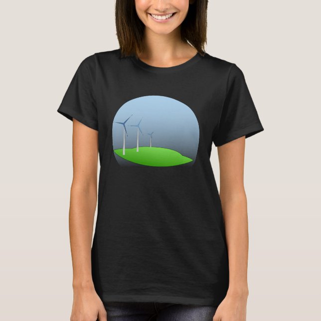 Camiseta Green Wind Power Wind Turbine (Frente)
