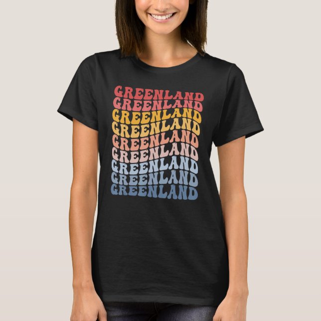 Camiseta Greenland Groovy Retro Greenlander (Frente)