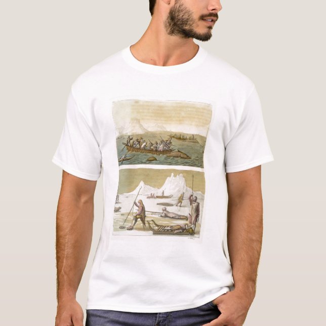 Camiseta Greenland: Pesca da baleia e caça de selo, 'de L (Frente)