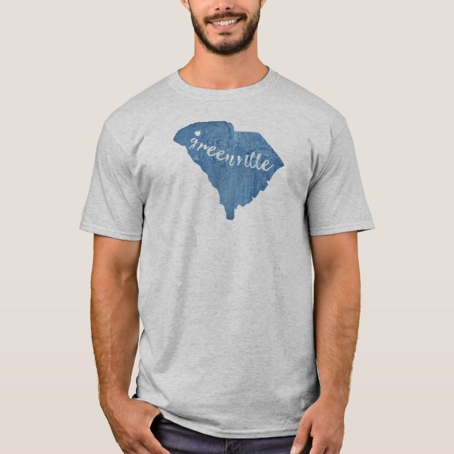 Camiseta Greenville Carolina do Sul Wood Grain (Frente)