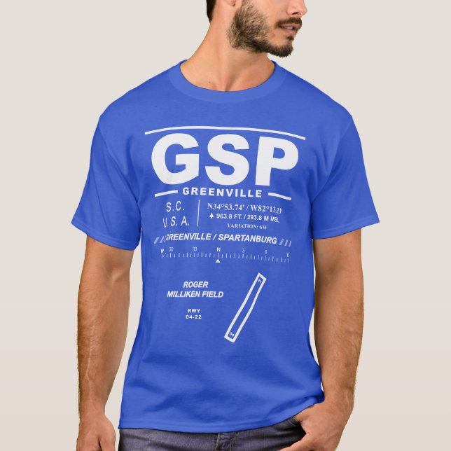 Camiseta Greenville Spartanburg Aeroporto Internacional SPG (Frente)