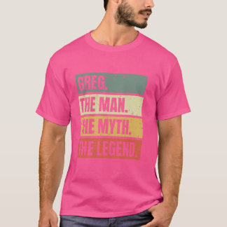 Camiseta Greg Man Myth Legend Cote Retro Funny Melhor Nome 