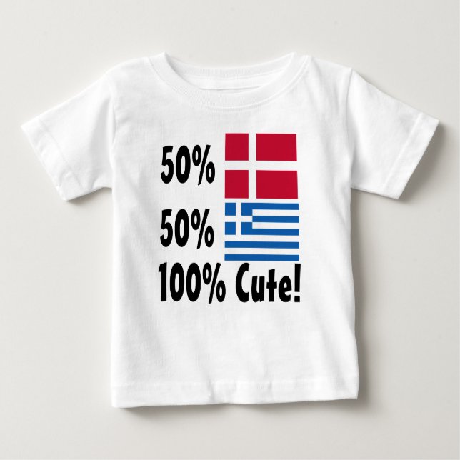 Camiseta Grego 100% do dinamarquês 50% de 50% bonito (Frente)