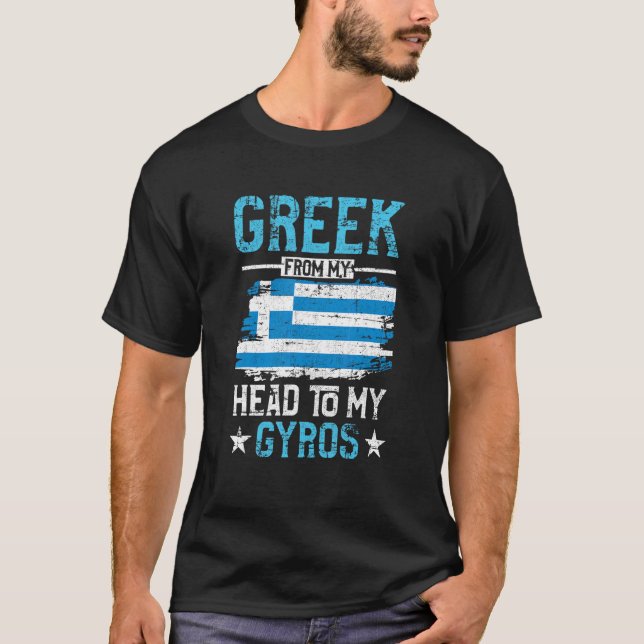 Camiseta Grego Da Minha Cabeça Ao Meu Giro Bandeira Grega G (Frente)