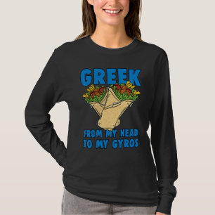 Camiseta Grego Da Minha Cabeça Para A Minha Grécia Gyros Gy
