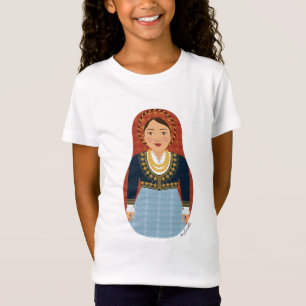 Camiseta Grego de Matryoshka para raparigas