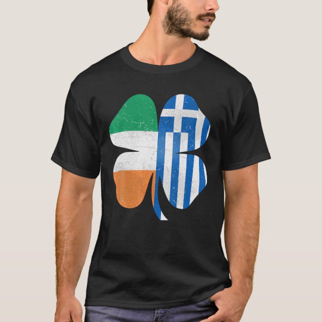 Camiseta Grego irlandês Shamrock Grécia Irlanda Rua de Patr (Frente)