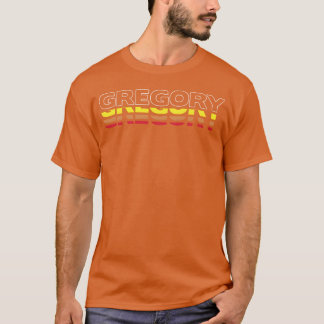 Camiseta Gregory Primeiro Nome Engraçado Vintage Pôr do sol