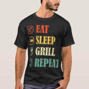 Camiseta Grelha de CHURRASCO de grelhador Retro Comendo Son