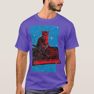 Camiseta Grelha de Nerd do Synthesizer Analógico do Cat Vin