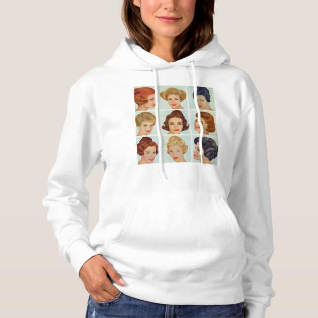 Camiseta grelha de penteados dos anos 60 (Frente)
