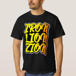 Camiseta Grelha de Tipografia do Grafite do Leão de Ferro