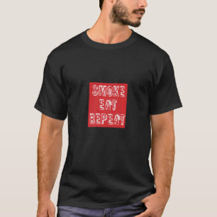 Camiseta Grelha Dizendo Comer Fumaça Repetindo