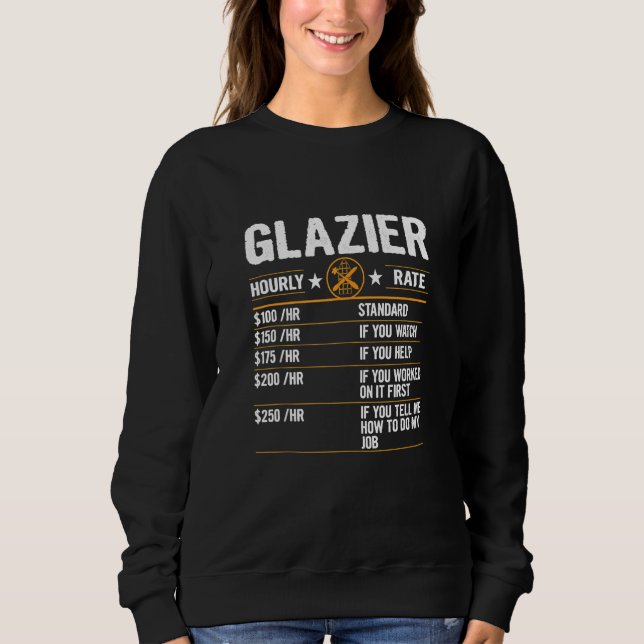 Camiseta Grelha Engraçada Taxa Horária de Mão de Obra Glazi (Frente)