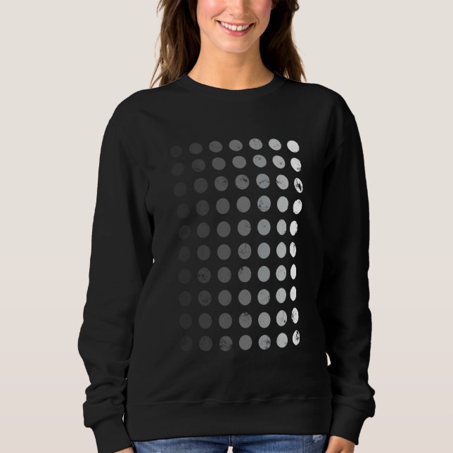 Camiseta Grelha Geométrica Sólida Transparente D no Círculo (Frente)