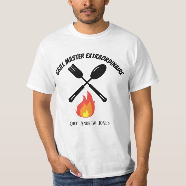 Camiseta Grelha Personalizada Mestre Extraordinário Engraça (Frente)