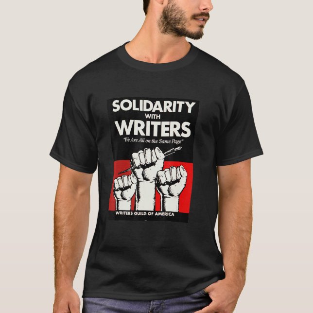 Camiseta Gremio De Escritores Da América Em Greve Contra Ch (Frente)