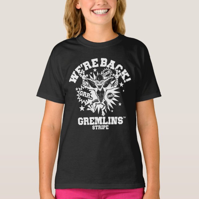Camiseta Gremlins | Stripe Estamos de volta (Frente)