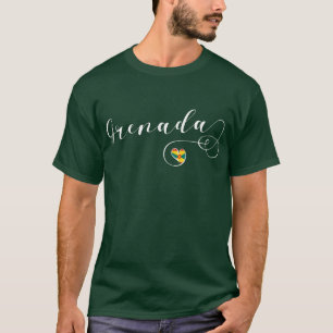 Camiseta Grenada Flag Heart, Granada
