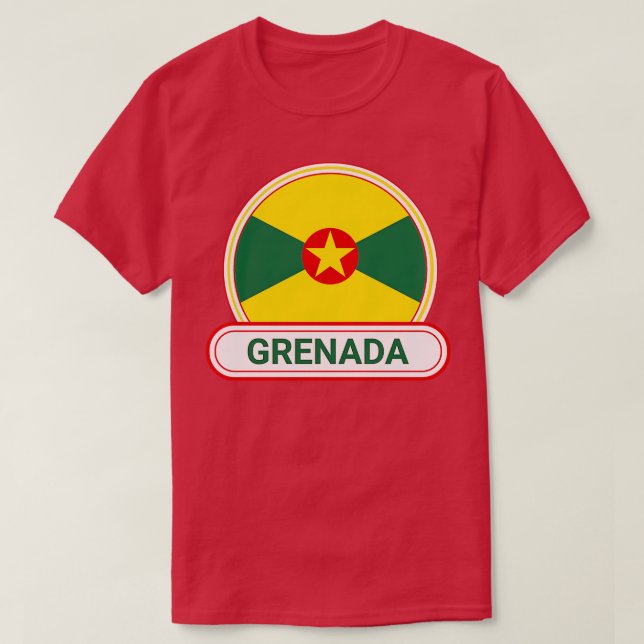 Camiseta Grenada País Crachá Granada Bandeira (Frente do Design)
