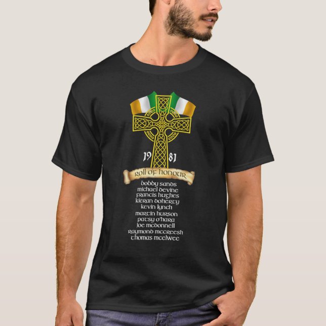 Camiseta Greve da Fome 1981 - Irlanda - Roll of Honor Esse (Frente)