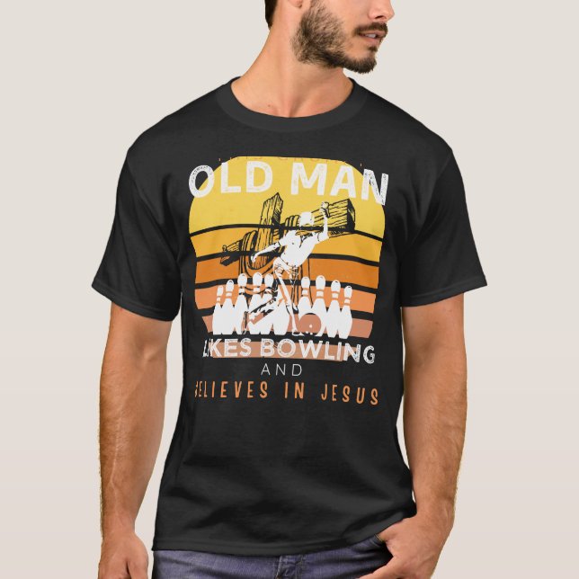 Camiseta Greve de Fé: Velho Engraçado Rola com Jesus e (Frente)