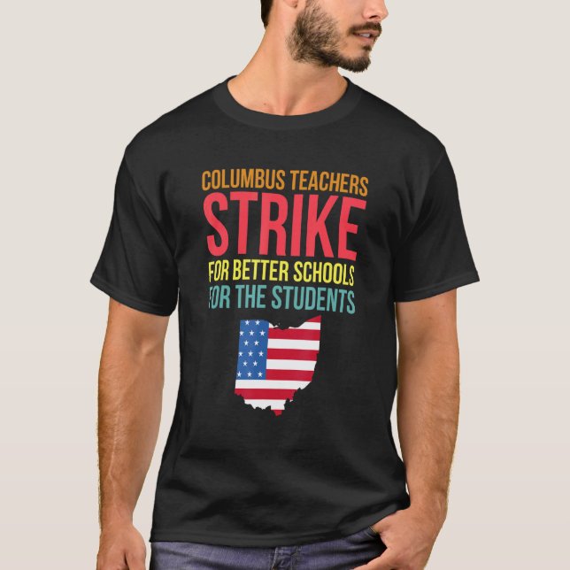 Camiseta Greve de professores escolares de Columbus Ohio OH (Frente)