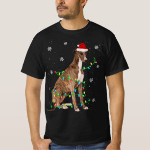 Camiseta Greyhound Christmas Light Papais noeis Greyhound X