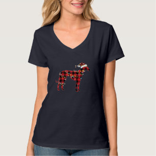 Camiseta Greyhound Christmas Red Xadrez Buffalo Pajamas Xma