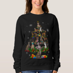 Camiseta Greyhound Christmas Tree Luz Engraçado Cachorro Xm
