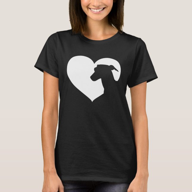 Camiseta Greyhound Dog Heart Silhouette  Greyhound (Frente)