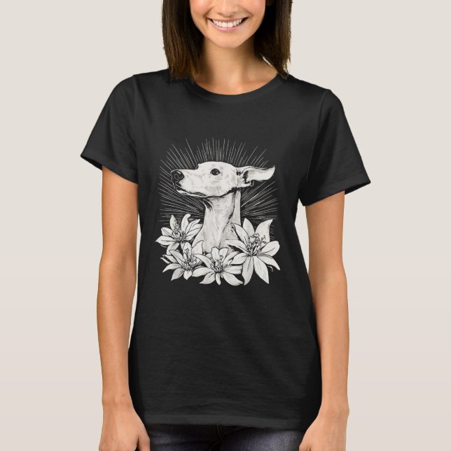 Camiseta Greyhound Dog Lover Style Tatuagem (Frente)