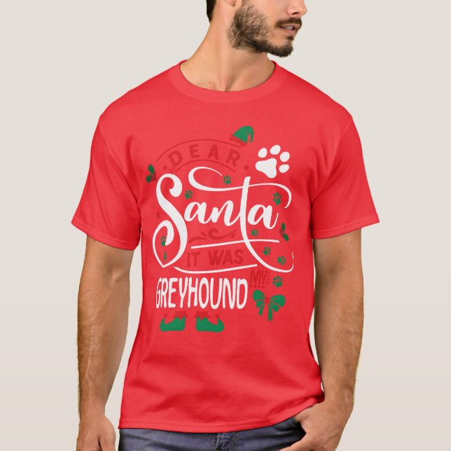 Camiseta Greyhound Dog Natal Dog Bebê (Frente)