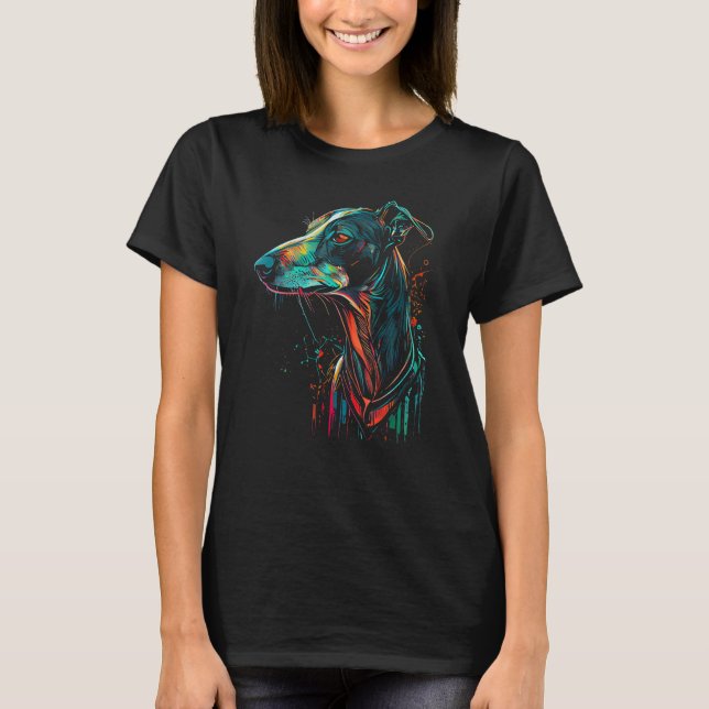 Camiseta Greyhound Dog Proprietário Inglês Greyhounds Cães  (Frente)