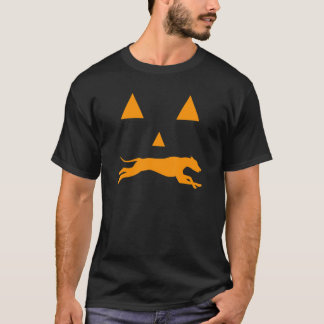 Camiseta Greyhound Halloween Spooky Face Dog Clássico
