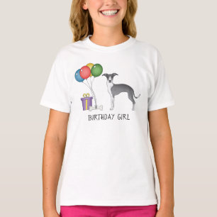 Camiseta Greyhound Italiano Azul E Branco - Rapariga De Ani