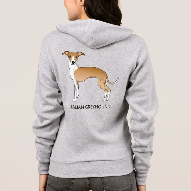 Camiseta Greyhound Italiano Branco Com Texto Personalizado (Verso)