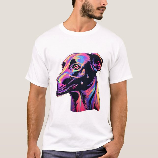 Camiseta Greyhound Neon Design (Frente)