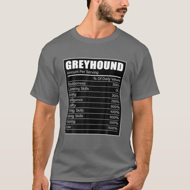 Camiseta Greyhound Owner Puppy Dog Lover Greyhound Facts (Frente)