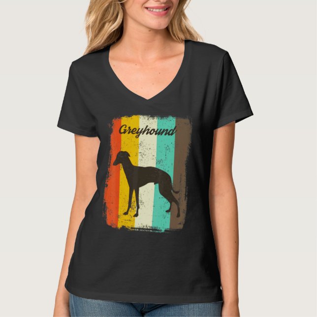 Camiseta Greyhound Retro 70s Cachorro-legítimo (Frente)
