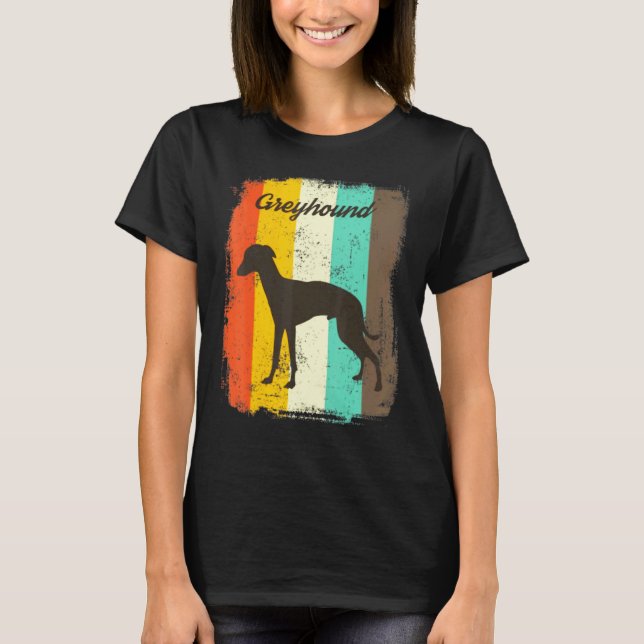 Camiseta Greyhound Retro 70s Cachorro-legítimo (Frente)