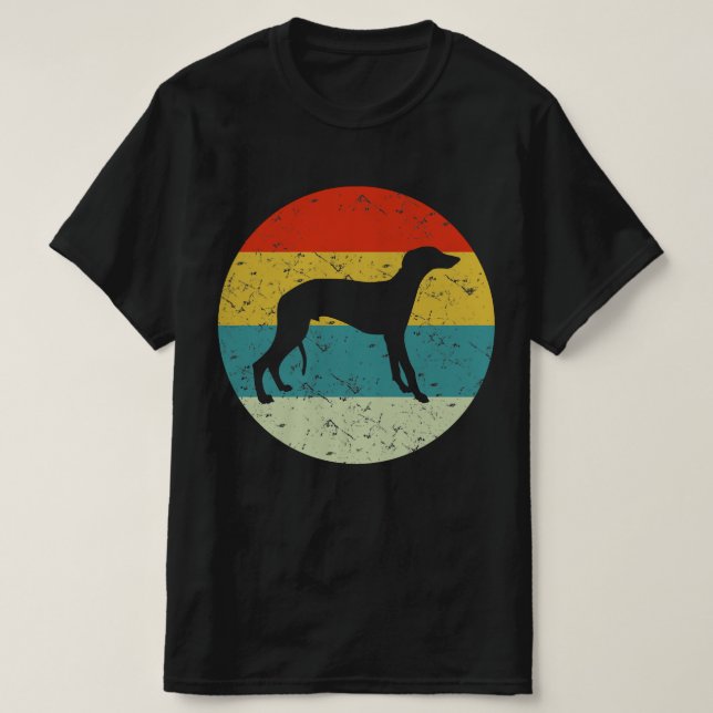 Camiseta greyhound retro vintage silhouette 70s (Frente do Design)