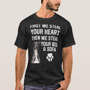Camiseta Greyhound Rouba seu coração Rouba sua cama e sofá