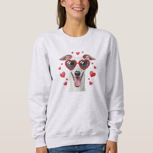 Camiseta Greyhound Valentine Oil Painting Dog Portrait (Frente)