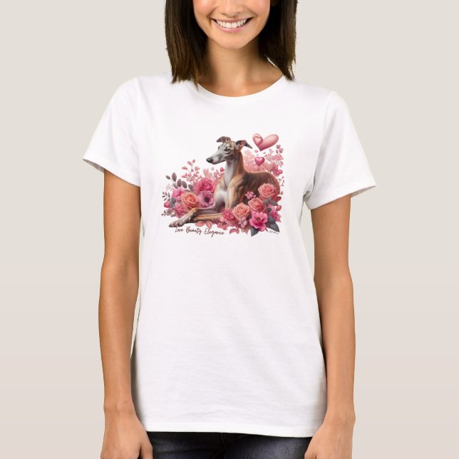 Camiseta Greyhound, Whippet, Iggy ou Galgo romântico (Frente)