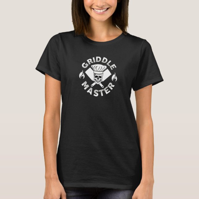 Camiseta Griddle Master for Men Skull Chef with Spatulas (Frente)