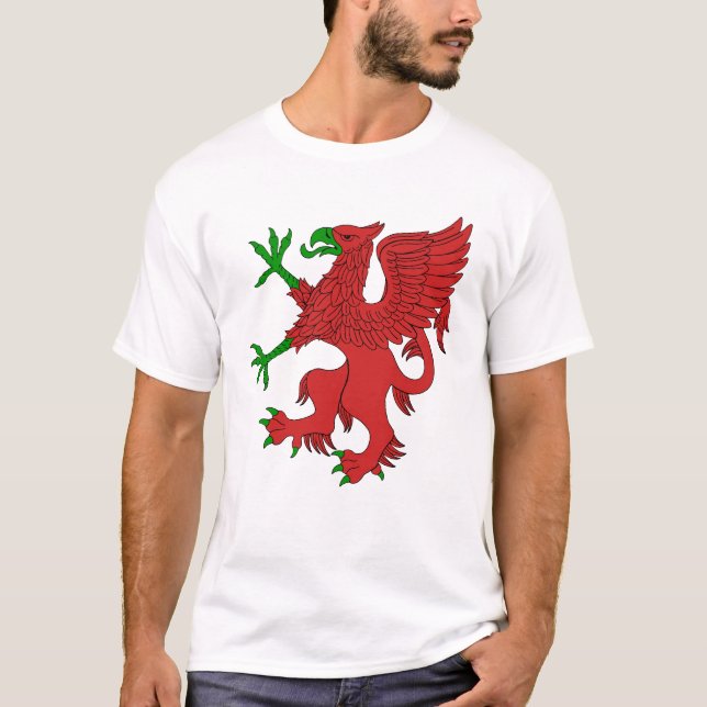Camiseta Grifo em Vermelho e Verde (Frente)