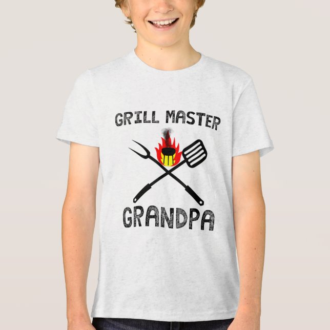 Camiseta Grill Master Avô Presente Gift Mens Churrasco de V (Frente)